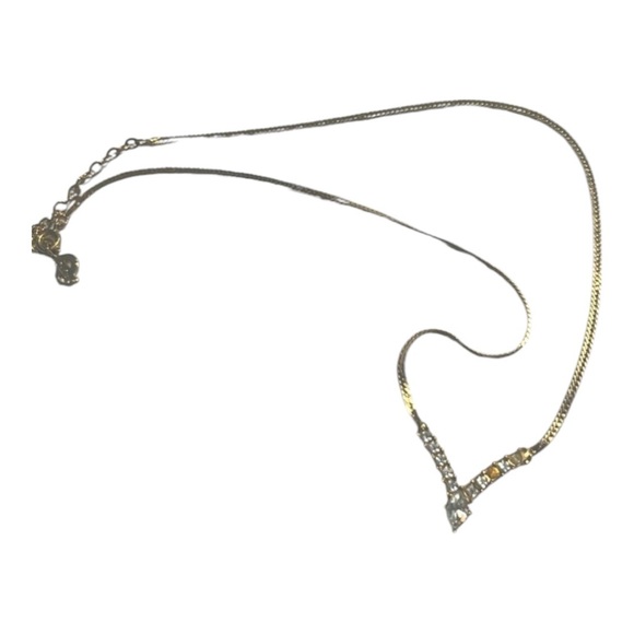 Dior Jewelry - VINTAGE CHRISTIAN DIOR NECKLACE Rhinestone "V"  16" Rare Find